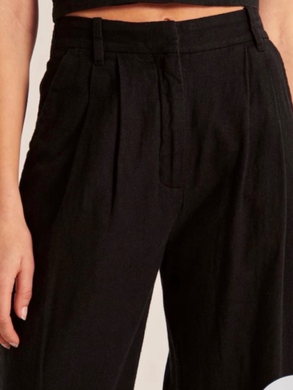 Abercrombie & Fitch Linen-Blend Black Outfit Sz-S - Picture 6 of 16